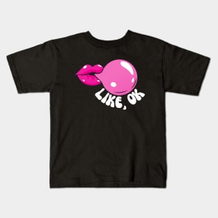 LIKE, OK - Pink Lips Bubblegum Kids T-Shirt